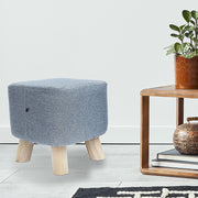 Fabric Ottoman Foot Stool Rest Pouffe Footstool Wood Storage Padded Seat V63-825501