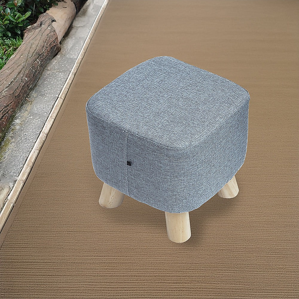 Fabric Ottoman Foot Stool Rest Pouffe Footstool Wood Storage Padded Seat V63-825501