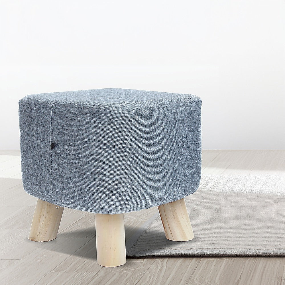 Fabric Ottoman Foot Stool Rest Pouffe Footstool Wood Storage Padded Seat V63-825501