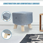 Fabric Ottoman Foot Stool Rest Pouffe Footstool Wood Storage Padded Seat V63-825501