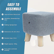 Fabric Ottoman Foot Stool Rest Pouffe Footstool Wood Storage Padded Seat V63-825501