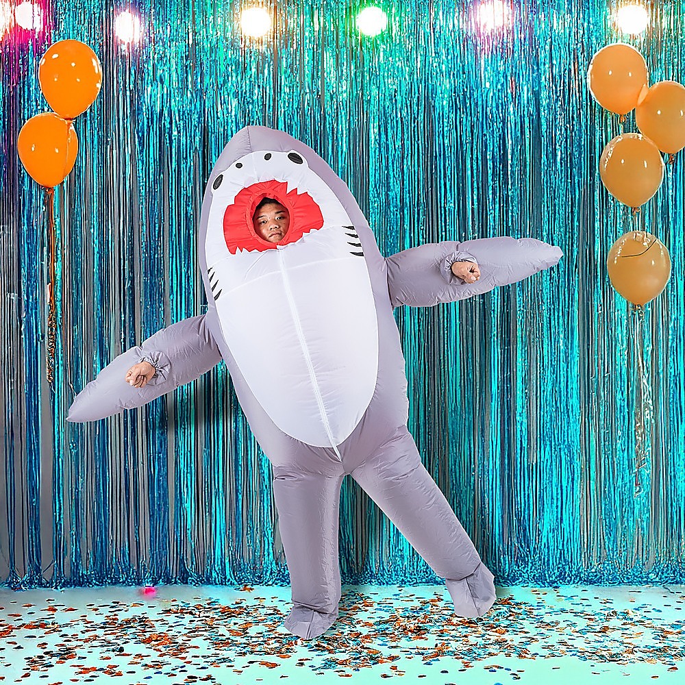 Shark Fancy Dress Fan Inflatable Costume Suit V63-825771