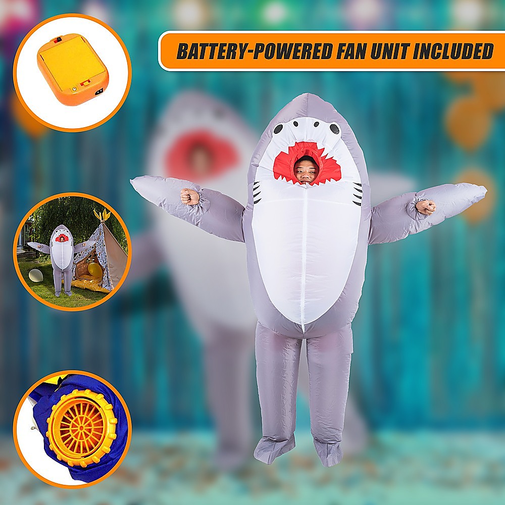Shark Fancy Dress Fan Inflatable Costume Suit V63-825771