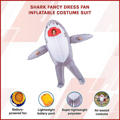 Shark Fancy Dress Fan Inflatable Costume Suit V63-825771