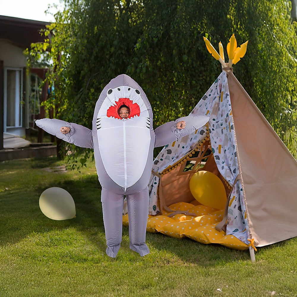 Shark Fancy Dress Fan Inflatable Costume Suit V63-825771