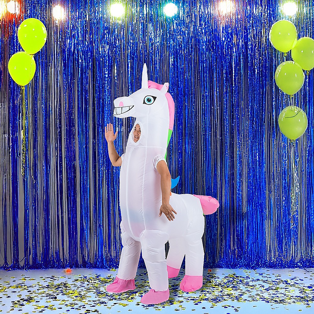 Giant Unicorn Fancy Dress Fan Inflatable Costume Suit V63-825781