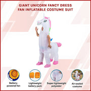 Giant Unicorn Fancy Dress Fan Inflatable Costume Suit V63-825781