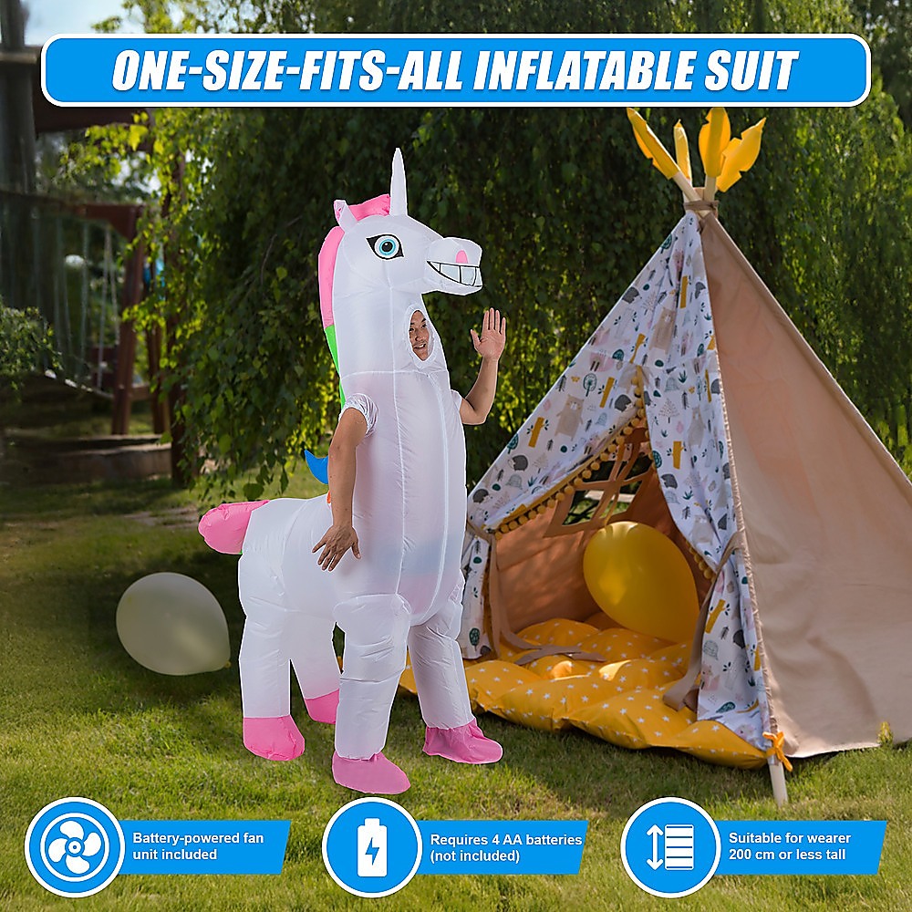 Giant Unicorn Fancy Dress Fan Inflatable Costume Suit V63-825781