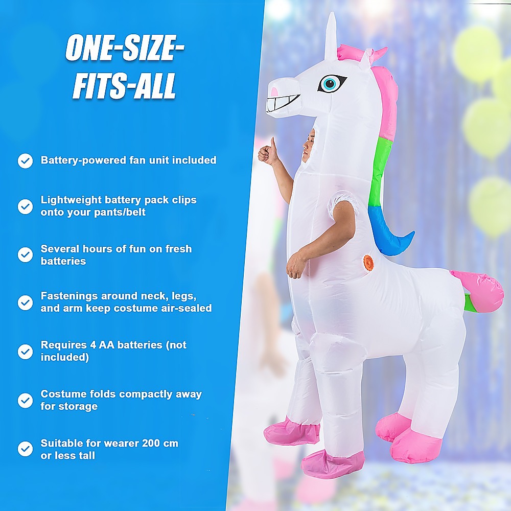 Giant Unicorn Fancy Dress Fan Inflatable Costume Suit V63-825781