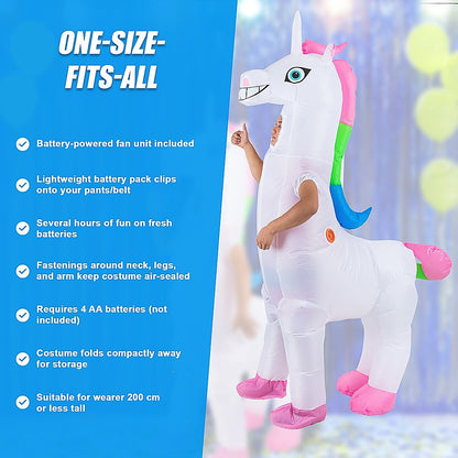 Giant Unicorn Fancy Dress Fan Inflatable Costume Suit V63-825781