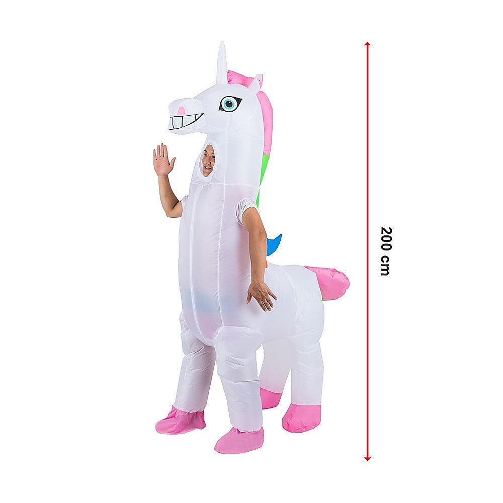 Giant Unicorn Fancy Dress Fan Inflatable Costume Suit V63-825781