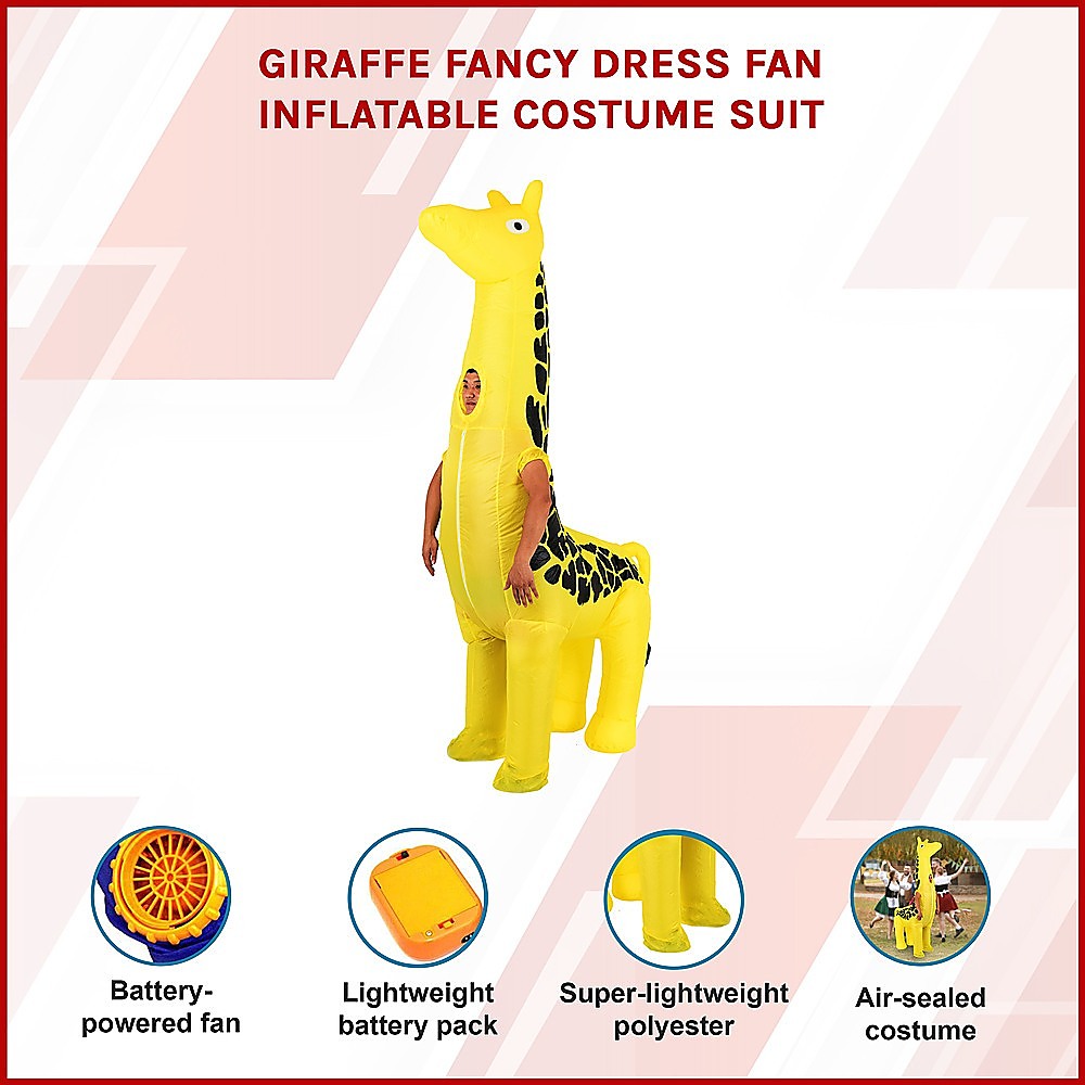 Giraffe Fancy Dress Fan Inflatable Costume Suit V63-825791