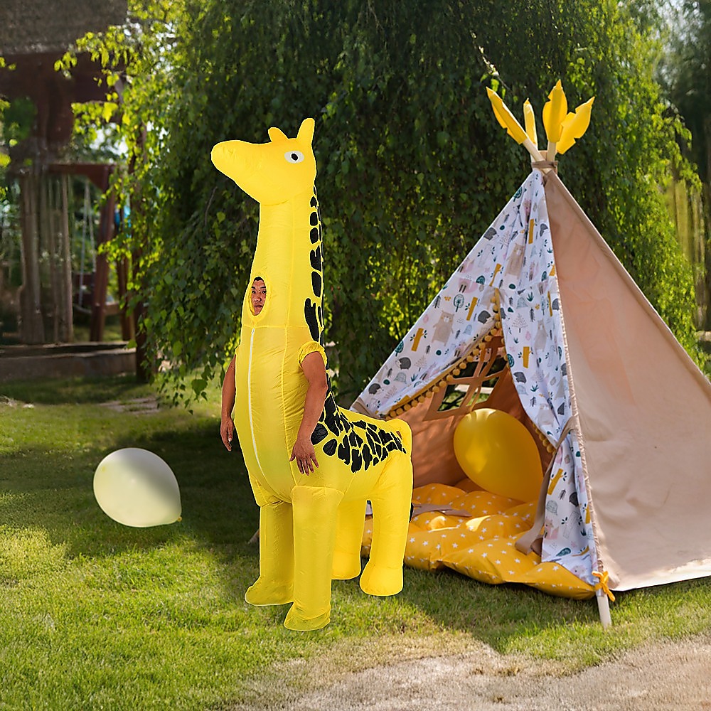 Giraffe Fancy Dress Fan Inflatable Costume Suit V63-825791