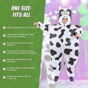 Cow Fancy Dress Fan Inflatable Costume Suit V63-825801