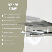 Stainless Steel Double Toilet Paper Holder Towel Roll Tissue Rack Storage Shelf V63-825811