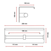 Stainless Steel Double Toilet Paper Holder Towel Roll Tissue Rack Storage Shelf V63-825811
