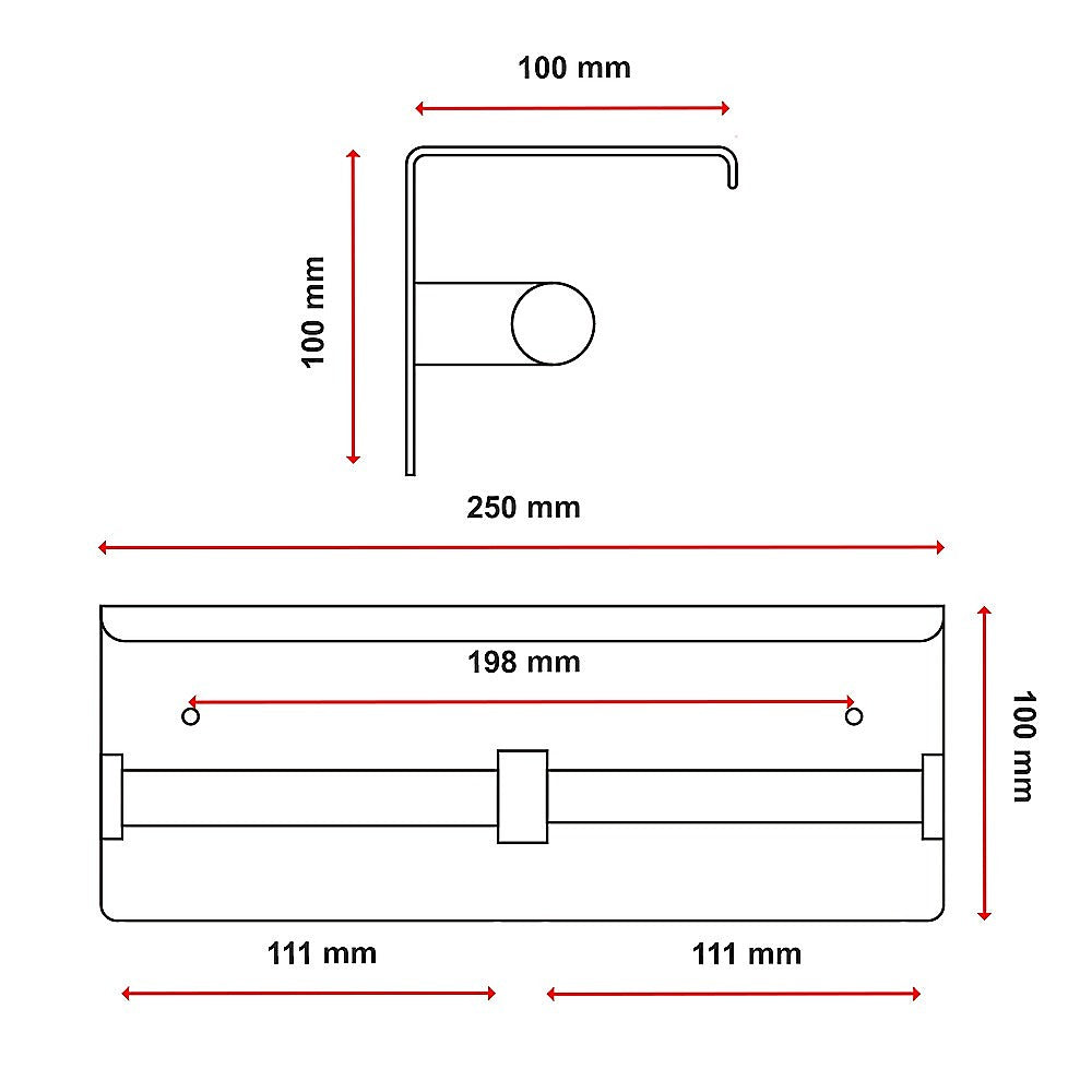 Stainless Steel Double Toilet Paper Holder Towel Roll Tissue Rack Storage Shelf V63-825811