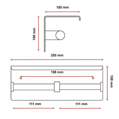 Stainless Steel Double Toilet Paper Holder Towel Roll Tissue Rack Storage Shelf V63-825811