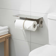 Stainless Steel Double Toilet Paper Holder Towel Roll Tissue Rack Storage Shelf V63-825811