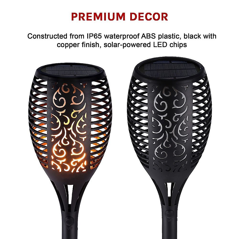 10 Pack Solar Torch Lights 96 LED Flickering Lighting Dancing Flame Garden Lamp V63-825821