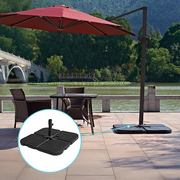Outdoor Patio 4-Piece Cantilever Offset 3M Umbrella Base Stand Weight Water Sand V63-825831