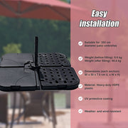 Outdoor Patio 4-Piece Cantilever Offset 3M Umbrella Base Stand Weight Water Sand V63-825831