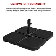 Outdoor Patio 4-Piece Cantilever Offset 3M Umbrella Base Stand Weight Water Sand V63-825831