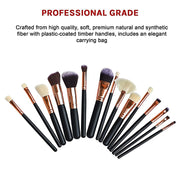 Soft 15Pcs Pro Face Powder Makeup Brushes Set Eyeshader Blending Highlight Tools V63-825851