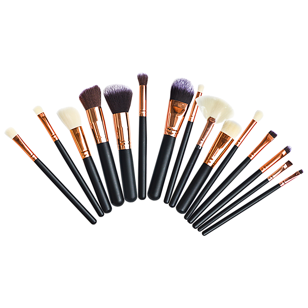 Soft 15Pcs Pro Face Powder Makeup Brushes Set Eyeshader Blending Highlight Tools V63-825851