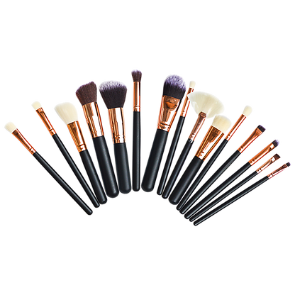 Soft 15Pcs Pro Face Powder Makeup Brushes Set Eyeshader Blending Highlight Tools V63-825851