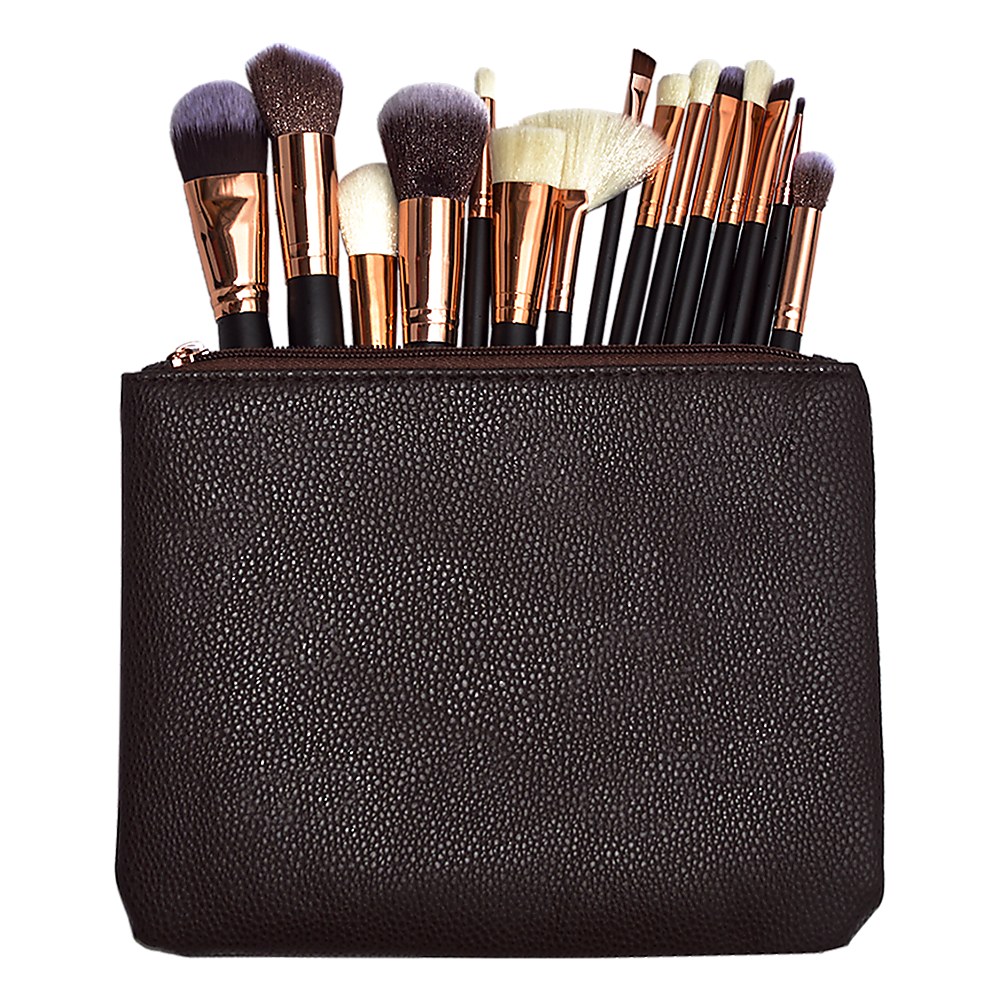 Soft 15Pcs Pro Face Powder Makeup Brushes Set Eyeshader Blending Highlight Tools V63-825851