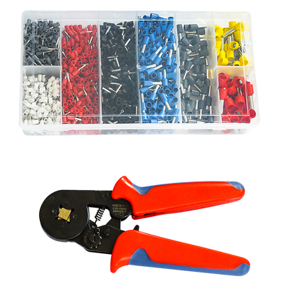1200Pcs Bootlace Ferrule Crimper kit 0.25-10mm2 Cord End Ratchet Crimping Tool V63-825861