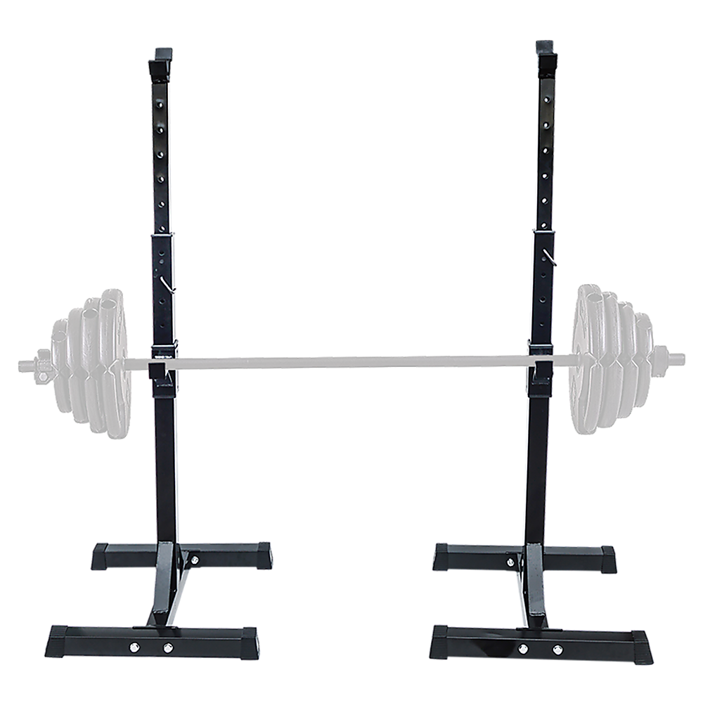 Adjustable Squat Rack Pair Steel Barbell Bench Press Stands Gym Home V63-825881