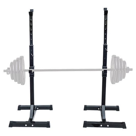 Adjustable Squat Rack Pair Steel Barbell Bench Press Stands Gym Home V63-825881