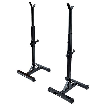Adjustable Squat Rack Pair Steel Barbell Bench Press Stands Gym Home V63-825881