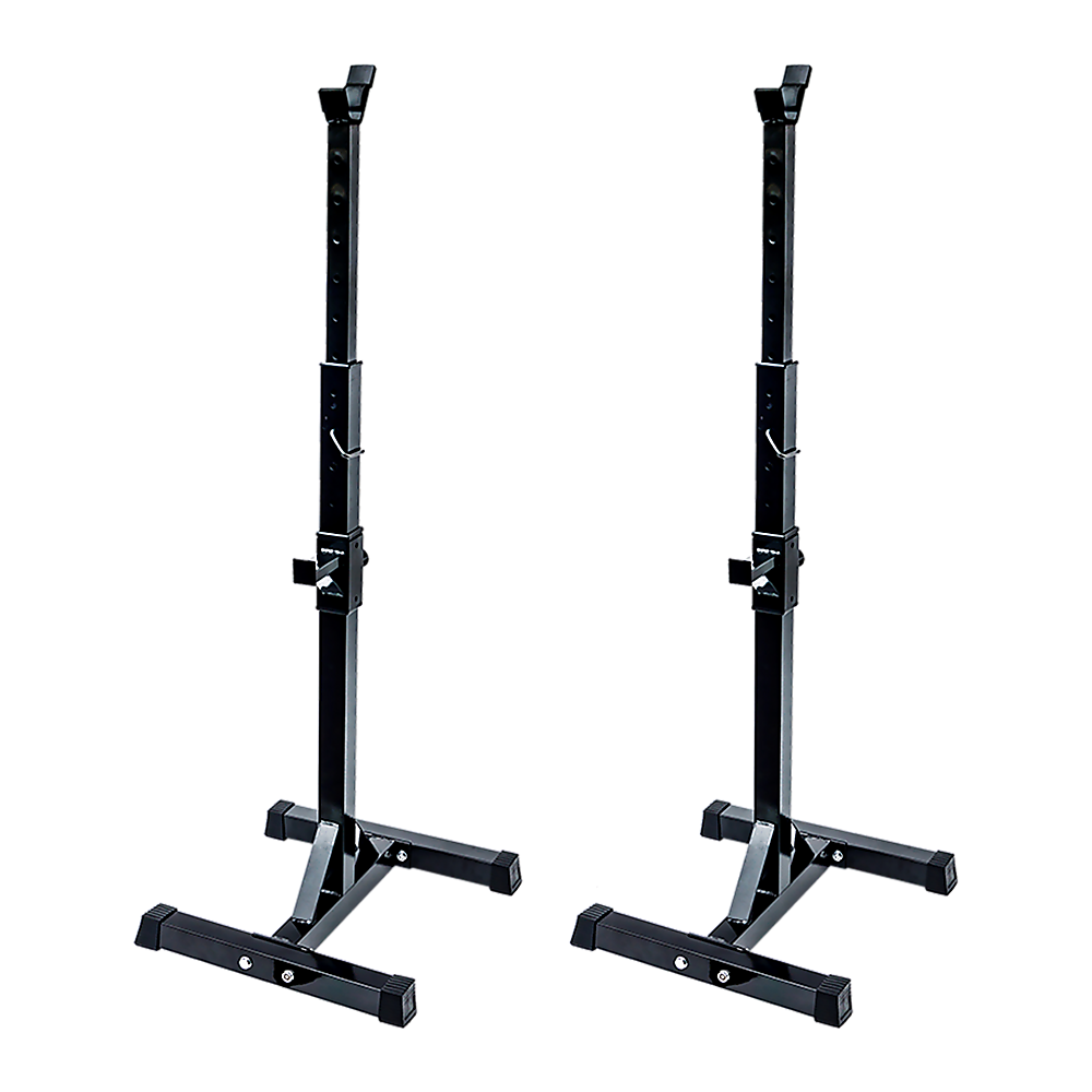 Adjustable Squat Rack Pair Steel Barbell Bench Press Stands Gym Home V63-825881
