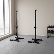 Adjustable Squat Rack Pair Steel Barbell Bench Press Stands Gym Home V63-825881