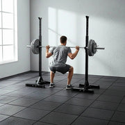 Adjustable Squat Rack Pair Steel Barbell Bench Press Stands Gym Home V63-825881