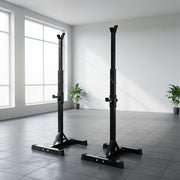 Adjustable Squat Rack Pair Steel Barbell Bench Press Stands Gym Home V63-825881