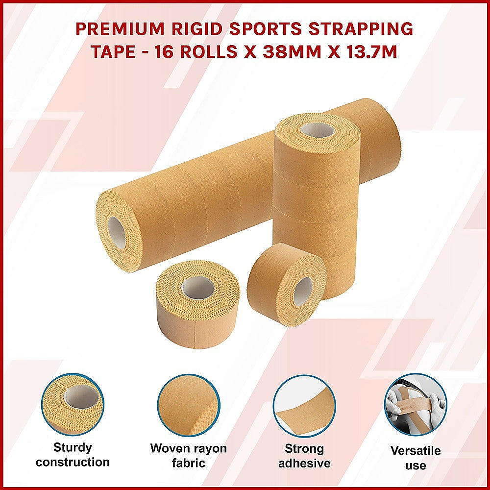 Premium Rigid Sports Strapping Tape - 16 Rolls x 38mm x 13.7m V63-825901