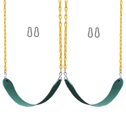 2 Pack Heavy Duty Playground Swing Seats with 66 Inch Plastic Coated Chains for Outdoor Backyard Play V63-825911