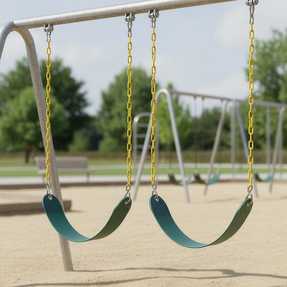 2 Pack Heavy Duty Playground Swing Seats with 66 Inch Plastic Coated Chains for Outdoor Backyard Play V63-825911