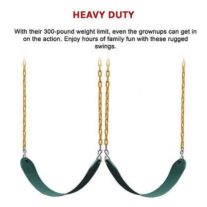 2 Pack Heavy Duty Playground Swing Seats with 66 Inch Plastic Coated Chains for Outdoor Backyard Play V63-825911