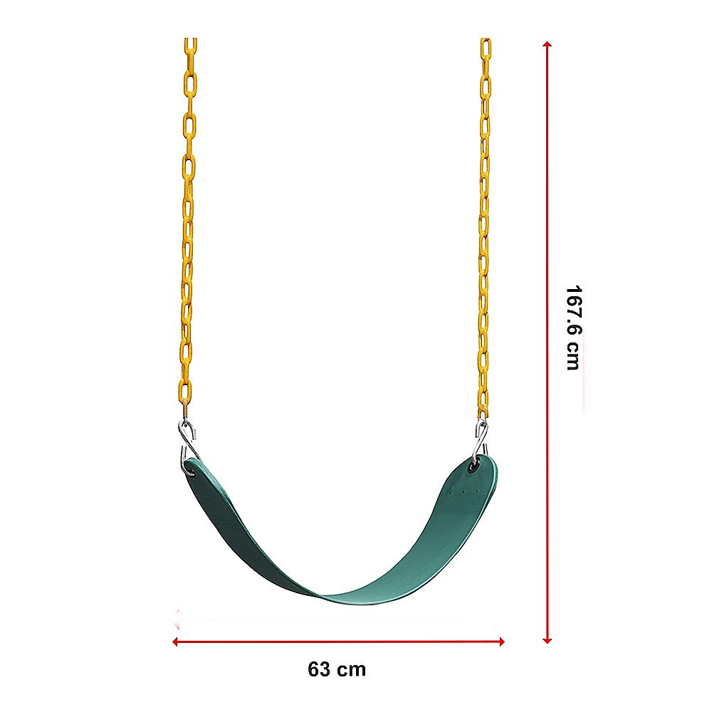 2 Pack Heavy Duty Playground Swing Seats with 66 Inch Plastic Coated Chains for Outdoor Backyard Play V63-825911