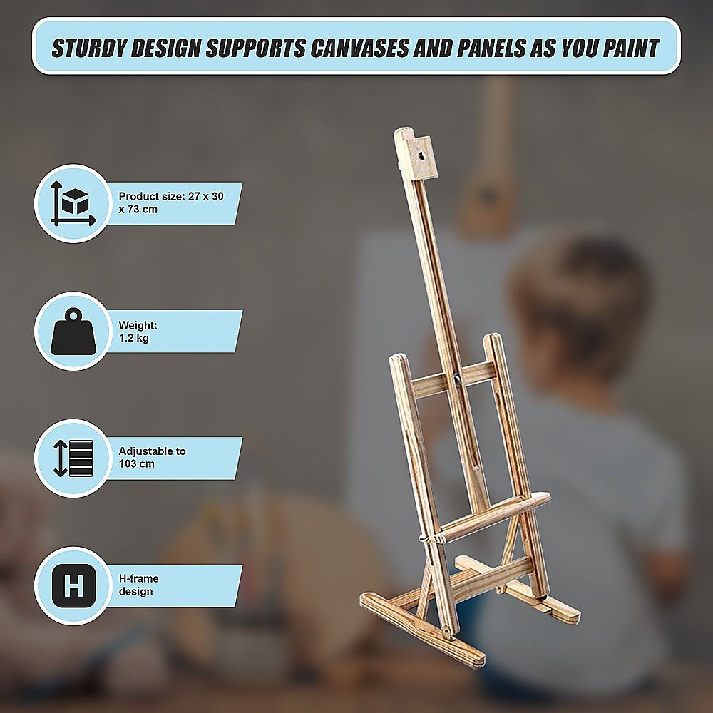 Tabletop Easel Wood Studio H Frame Artist Painting Display Stand For Art Wedding Shop Use V63-825931