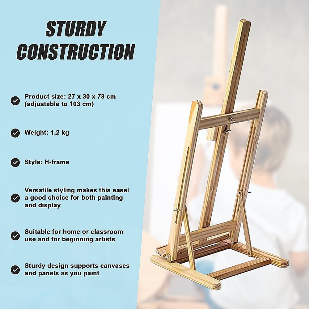 Tabletop Easel Wood Studio H Frame Artist Painting Display Stand For Art Wedding Shop Use V63-825931