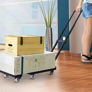 Foldable Hand Flatbed Trolley Cart 6 x 360 Degree Rotating Wheels with Maximum Load 200Kg V63-825941