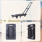 Foldable Hand Flatbed Trolley Cart 6 x 360 Degree Rotating Wheels with Maximum Load 200Kg V63-825941