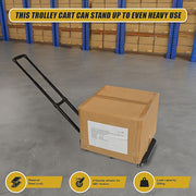 Foldable Hand Flatbed Trolley Cart 6 x 360 Degree Rotating Wheels with Maximum Load 200Kg V63-825941