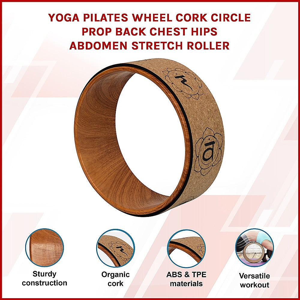 Yoga Pilates Wheel Cork Circle Prop Back Chest Hips Abdomen Stretch Roller V63-825961